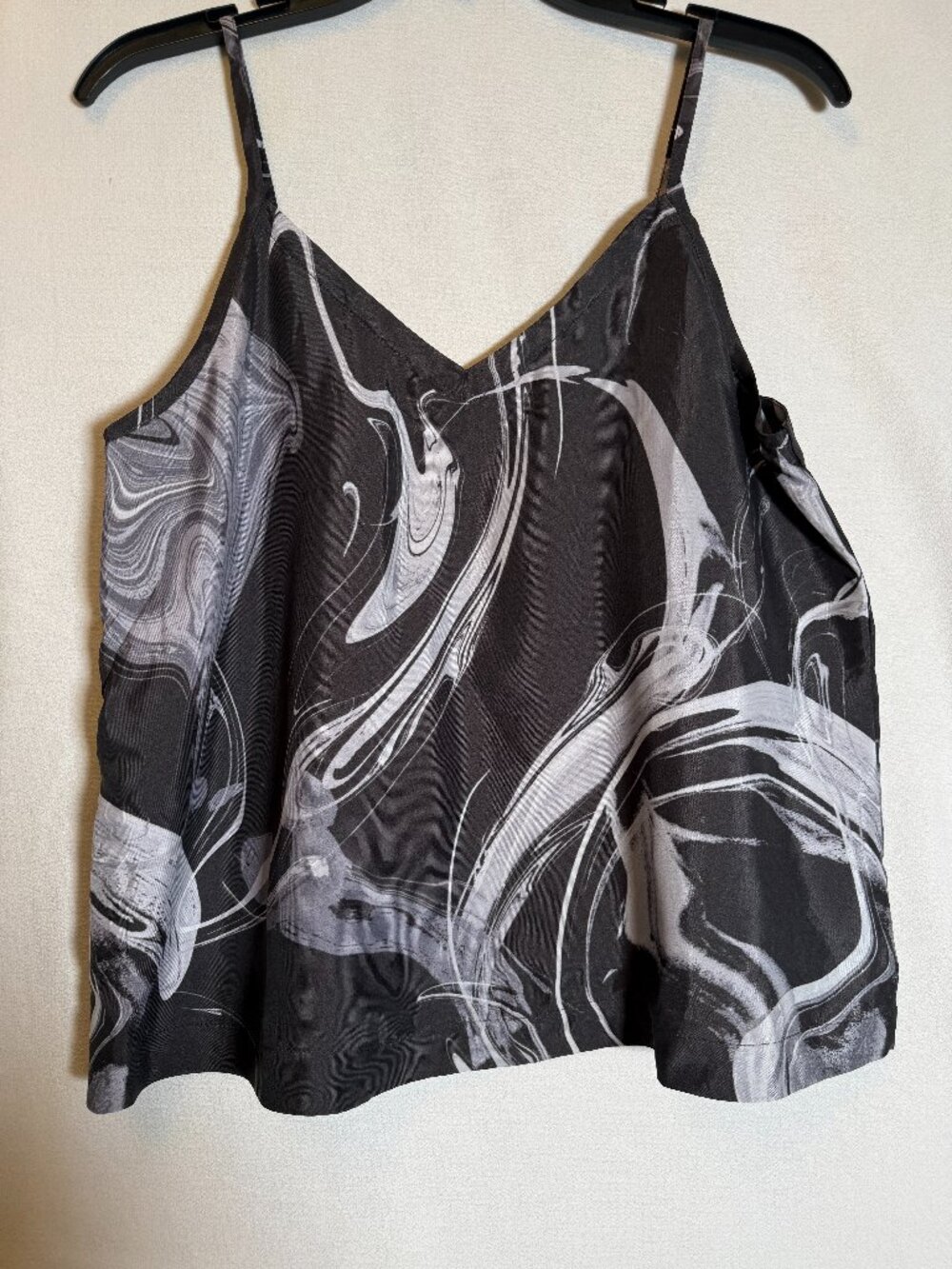 Athleta Calm Cool Satin Cami Black/Gray Marble Size S, M, L, 2X available